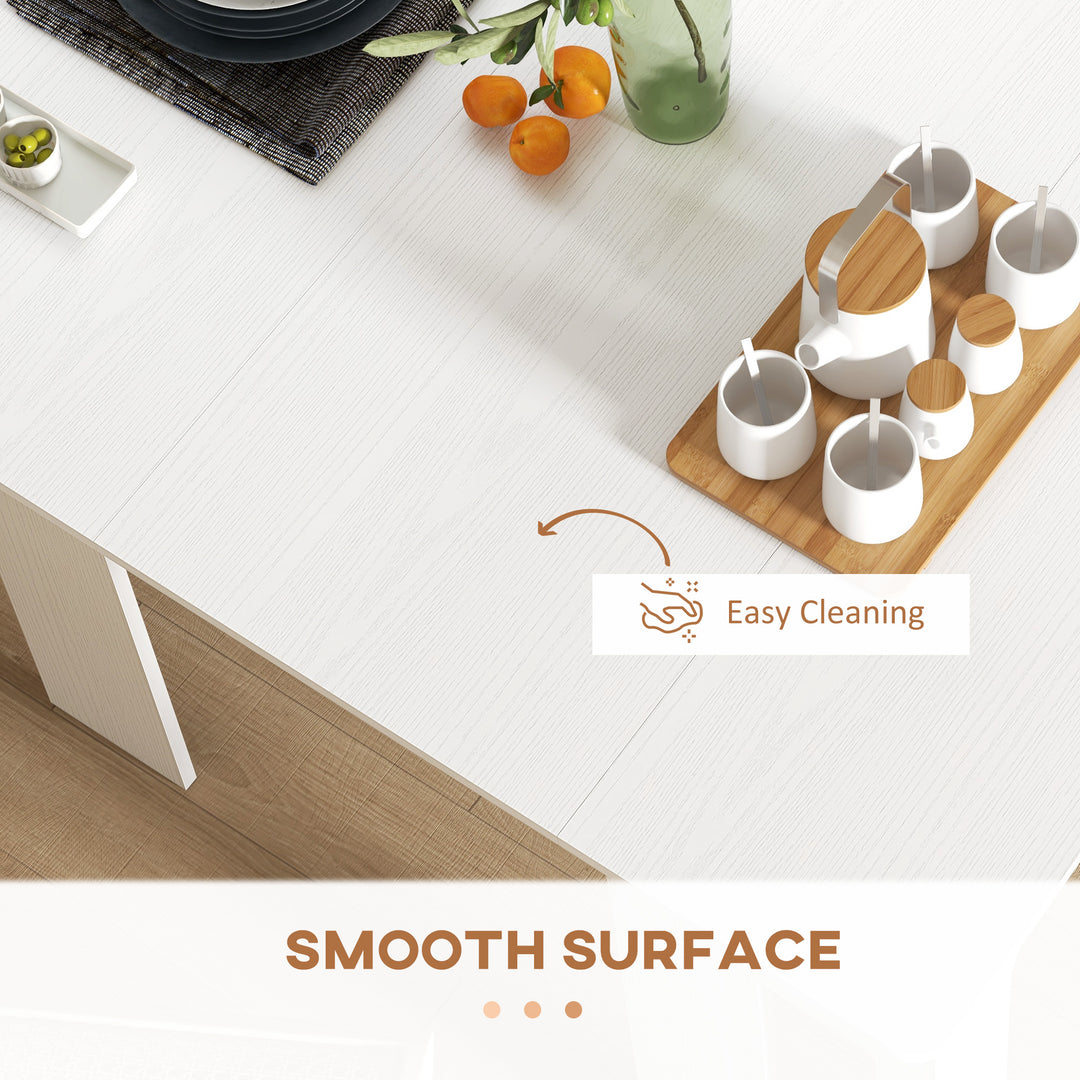 HOMCOM Extendable Dining Table, Expandable Kitchen Table for Small Spaces, Seats up to 6 People, Dark Brown