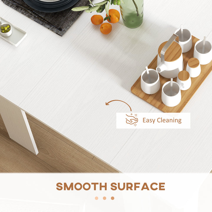 HOMCOM Extendable Dining Table, Expandable Kitchen Table for Small Spaces, Seats up to 6 People, Dark Brown