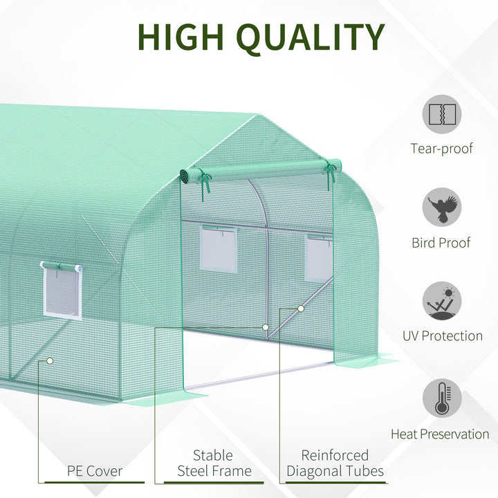 Outsunny Outdoor Greenhouse Walk-In Greenhouse Portable Greenhouse Canada Garden Plant Flower Seed Greenhouse W/ Premium Steel Frame
