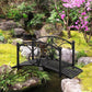 Outsunny Garden Bridge 3.3FT, Decorative Classic Backyard Pond Bridge with Safety Railings Brown