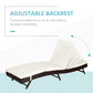 Outsunny Wicker Patio Lounger, Outdoor S Shape Recliners Lounge Chair w/ 5-Level Adjustable Backrest, Soft Padded Cushion for Outdoor Use, Cream White