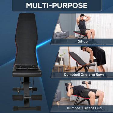 Soozier Adjustable Workout Bench, Foldable Weight Bench with Leg Extension and Preacher Pad, 264LBS Weight Capacity, for Home Gym, Black and Red