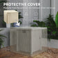 Outsunny 28" 50,000 BTU Gas Fire Pit Table with Cover and Glass Screen, Grey