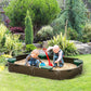 Outsunny Kids Sandbox with Cover, Seat, Sandbox Outdoor for Backyard, Brown