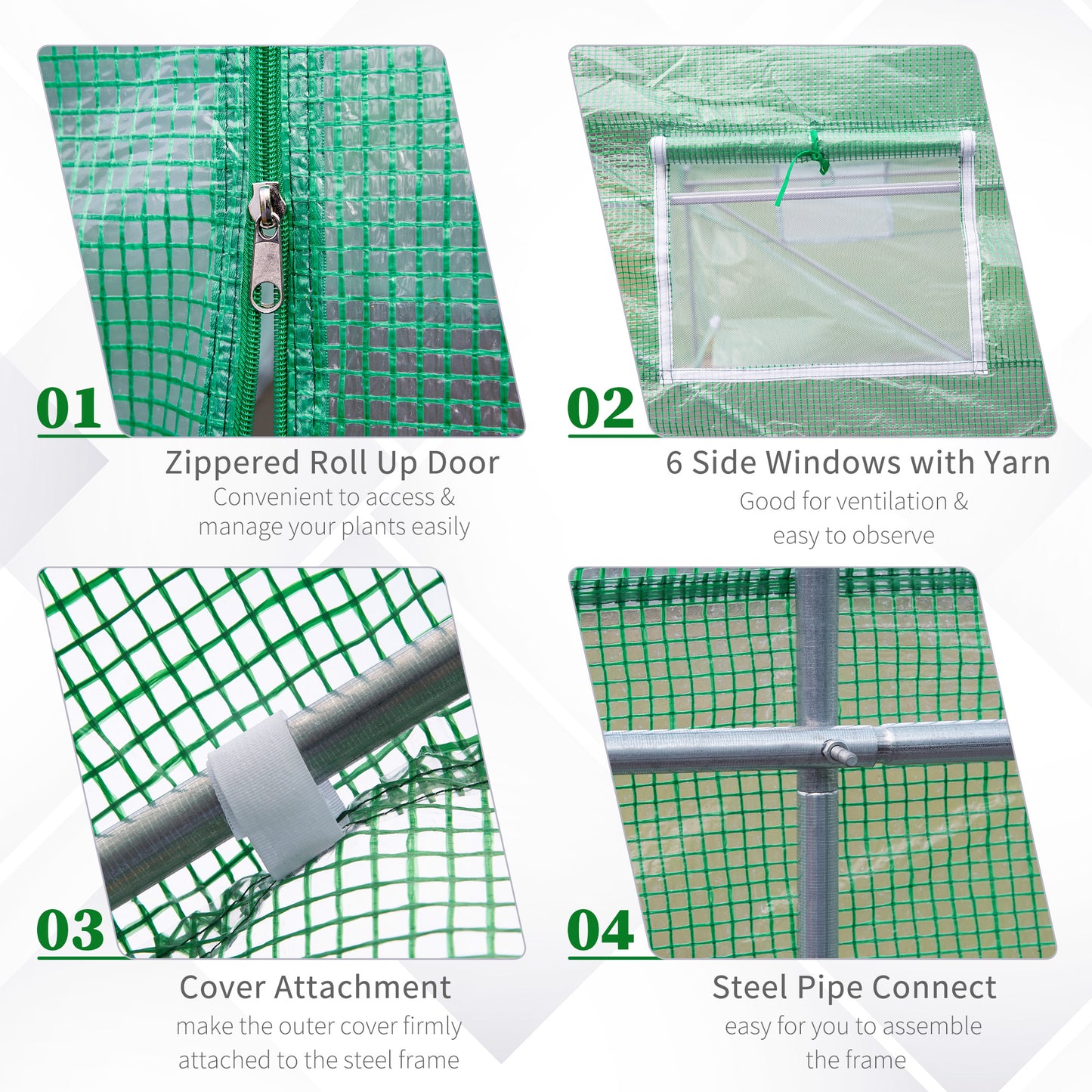 Outsunny Outdoor Greenhouse Walk-In Greenhouse Portable Greenhouse Canada Garden Plant Flower Seed Greenhouse W/ Premium Steel Frame