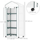 Outsunny 27" x 20" x 65" Portable Greenhouse with 4 Tier Shelves and Wheels, Outdoor Hot House Plant Flower Greenhouse, Steel Frame, Plastic Cover, Clear