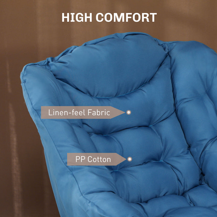 HOMCOM Modern Accent Chair, Armchair with Side Pockets and Solid Steel Legs, Comfy Reading Chair for Living Room, Cream White