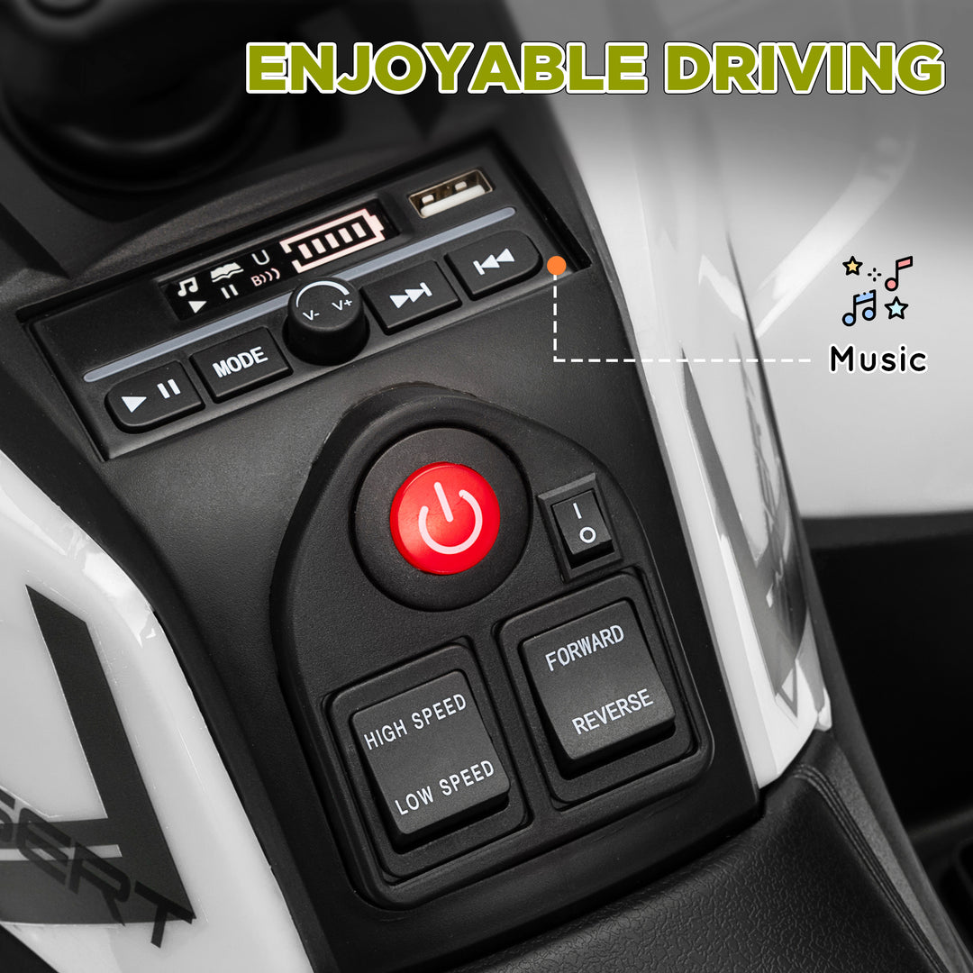 Qaba Kids ATV, 12V Battery Powered Electric Ride on Toy w/ Spring Suspension, Storage Basket, High & Low Speed, Green