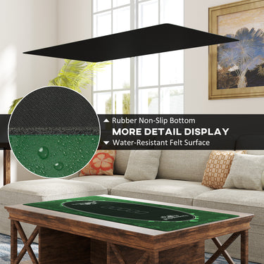 Soozier Poker Table Top Poker Mat for 6 Player, Green