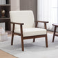 HOMCOM Modern Accent Chairs with Cushioned Seat, Upholstered Linen-Feel Armchair for Bedroom, Living Room, Dark Gray
