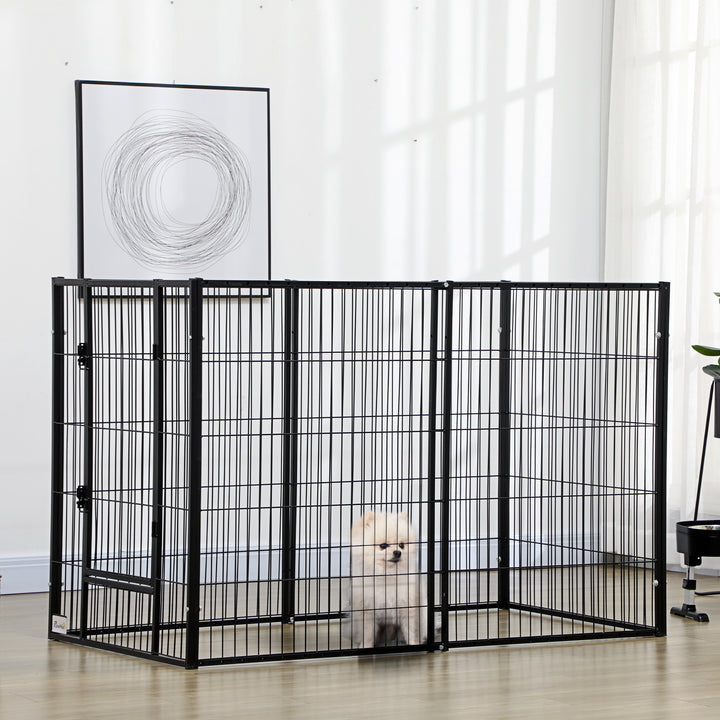 PawHut 6 Panel 32.5" - 59" x 40" Dog Playpen, Heavy Duty Pet Playpen for Indoor Outdoor, Small Medium and Large Dogs