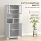 HOMCOM 57" Kitchen Pantry, Freestanding Pantry Storage Cabinet with Glass Doors, Adjustable Shelves, Open Compartments, White