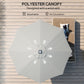 Outsunny 8.8 ft Solar Powered Outdoor Patio Umbrella Round Market Table Umbrella with Adjustable LED Lights Tilt Crank Dark Grey