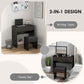 HOMCOM Modern Vanity Set with Flip Top Mirror and Cushioned Stool, Dressing Table with Storage Drawer for Bedroom, White