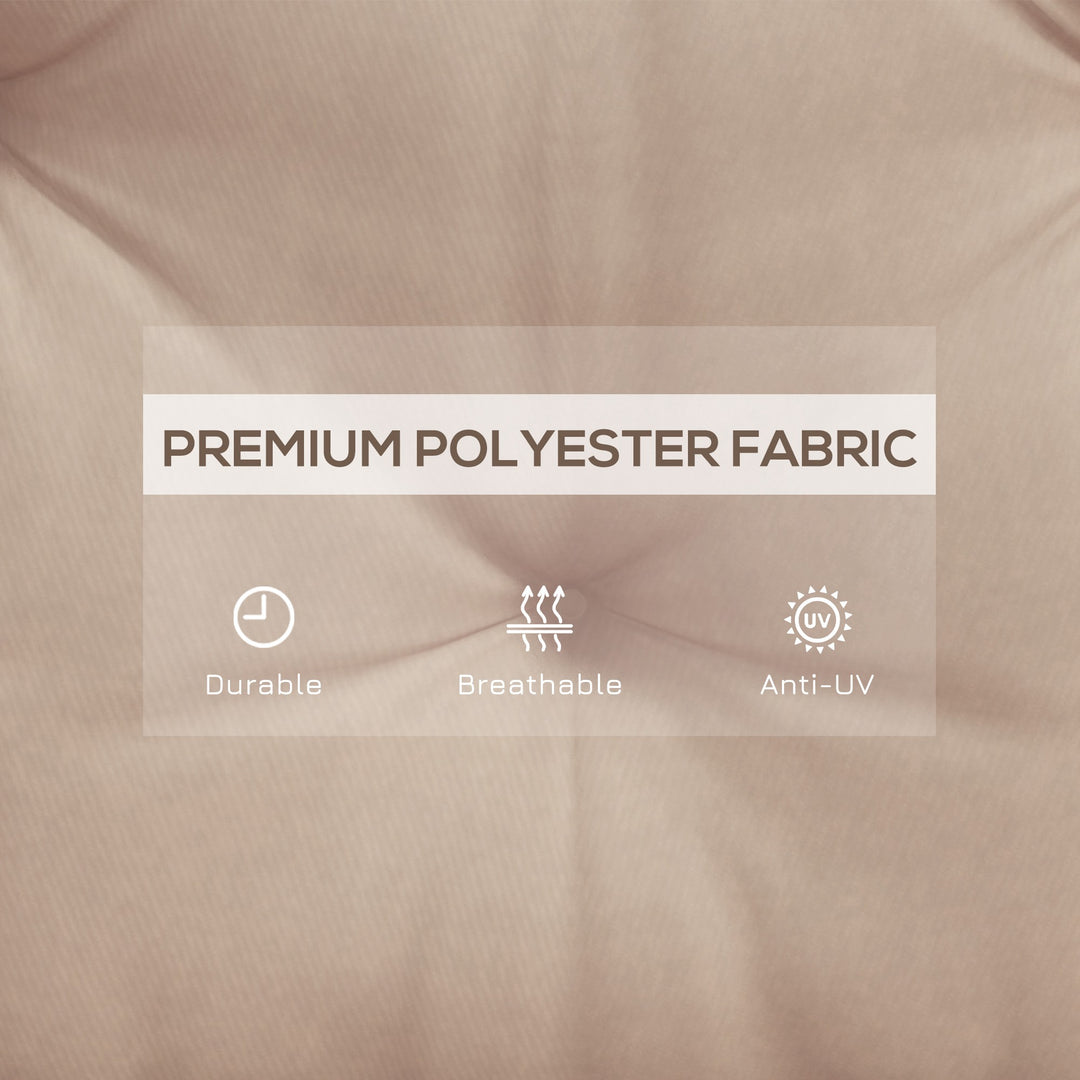 Outsunny 2 Seater Garden Bench Cushion, Soft Thick Outdoor Non-Slip 2 Seater Soft Pad With Backrest for Garden Patio, 47" x 43" x 5", Light Grey