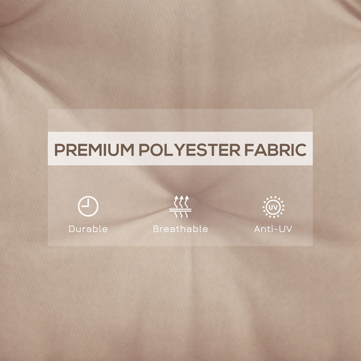 Outsunny 2 Seater Garden Bench Cushion, Soft Thick Outdoor Non-Slip 2 Seater Soft Pad With Backrest for Garden Patio, 47" x 43" x 5", Light Grey