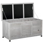 Outsunny 75 Gallon Wooden Storage Box patio Deck Box Bench, Garden Backyard Outdoor Storage Container with Aerating Gap & Weather-Fighting Finish, White