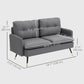 HOMCOM 55" Loveseat Sofa for Bedroom, Modern Love Seats Furniture with Button Tufting, Upholstered Small Couch for Living Room, Small Space, Grey