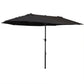 Outsunny 15ft Double-sided Patio Umbrella with Twin Canopy, Extra Large Outdoor Parasol with Crank for Pool, Deck, Market, Blue
