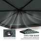 Outsunny 10' x 10' Square 2-Tier Gazebo Canopy Replacement Top Cover Outdoor Garden Sun Shade, Charcoal Grey
