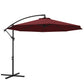 Outsunny 10ft Offset Patio Umbrella with Base, Garden Hanging Parasol with Crank, Banana Cantilever Umbrella Sun Shade, Green