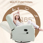 HOMCOM 8-Point Vibration Massage Recliner Chair for Living Room, PU Leather 360Â° Swivel Manual Reclining Sofa Rocking Chair with Remote Control, Side Pockets, Grey