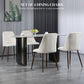 HOMCOM Upholstered Dining Chairs Set of 4, Velvet Accent Chair with Back and Wood-grain Steel Leg for Kitchen, Grey
