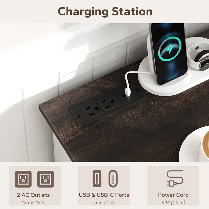 HOMCOM 55" Buffet Cabinet, Farmhouse Sideboard with 1.2" Thick Top, 4 Barn Doors, 2 Drawers and 2 Adjustable Shelves, White