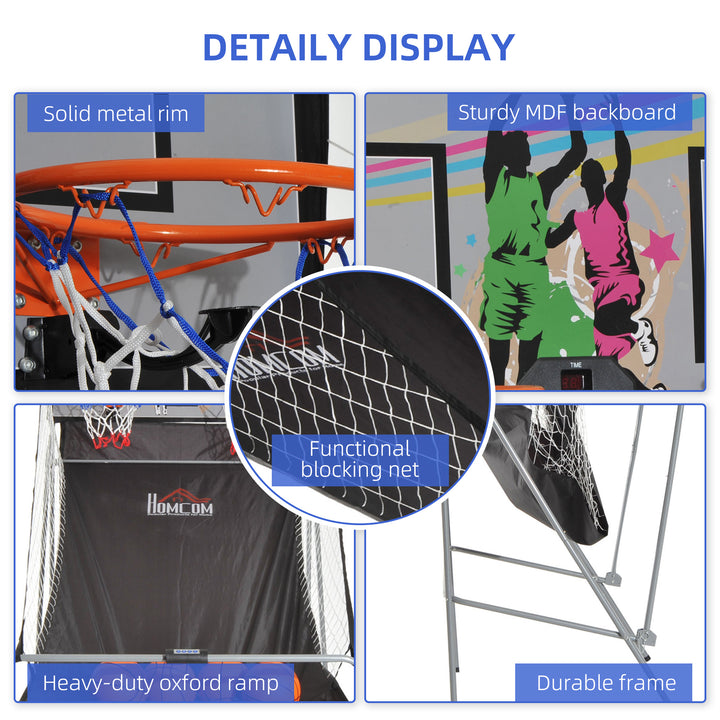 HOMCOM Double Shots Arcade Basketball System Foldable Two Player Basketball