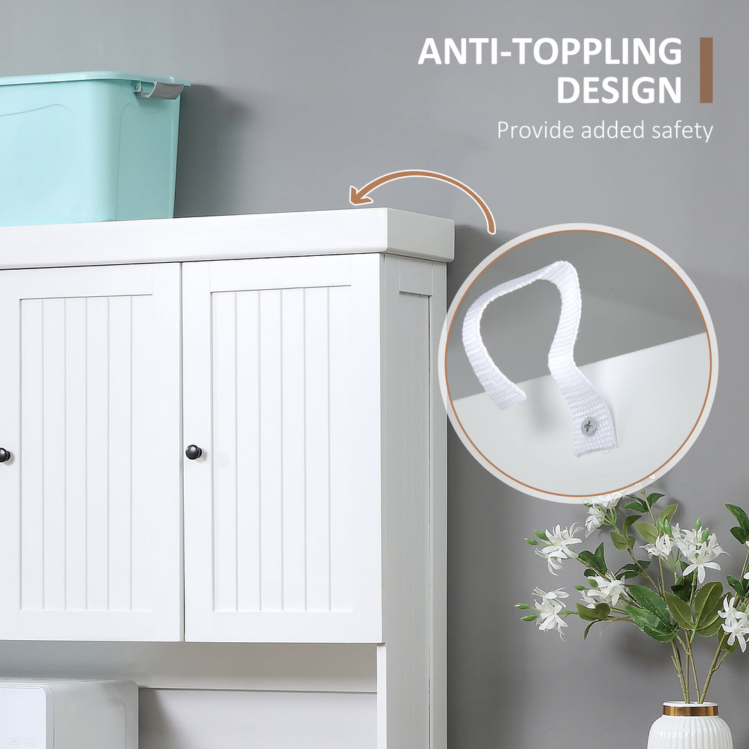 HOMCOM 71" Kitchen Pantry Buffet with Hutch Storage Cabinet Microwave Oven Stand with Drawer, White, Oak