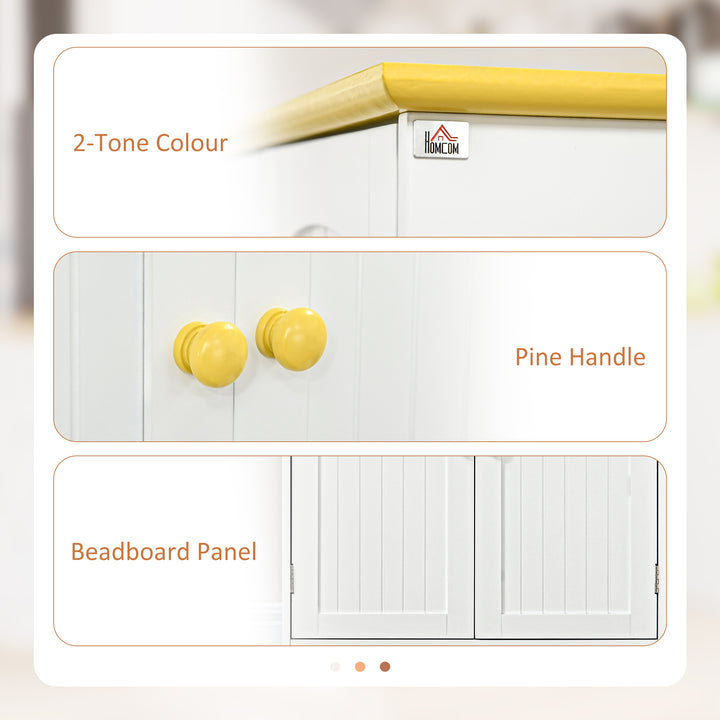 HOMCOM Freestanding Storage Cabinet, Kitchen Pantry Cabinet with 4 Shelves, 4 Doors, Kitchen Storage Cabinets for Dining Room