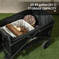 Outsunny Collapsible Folding Garden Cart, Heavy Duty Lawn Wagon with Universal Wheels and Adjustable Handle, Black