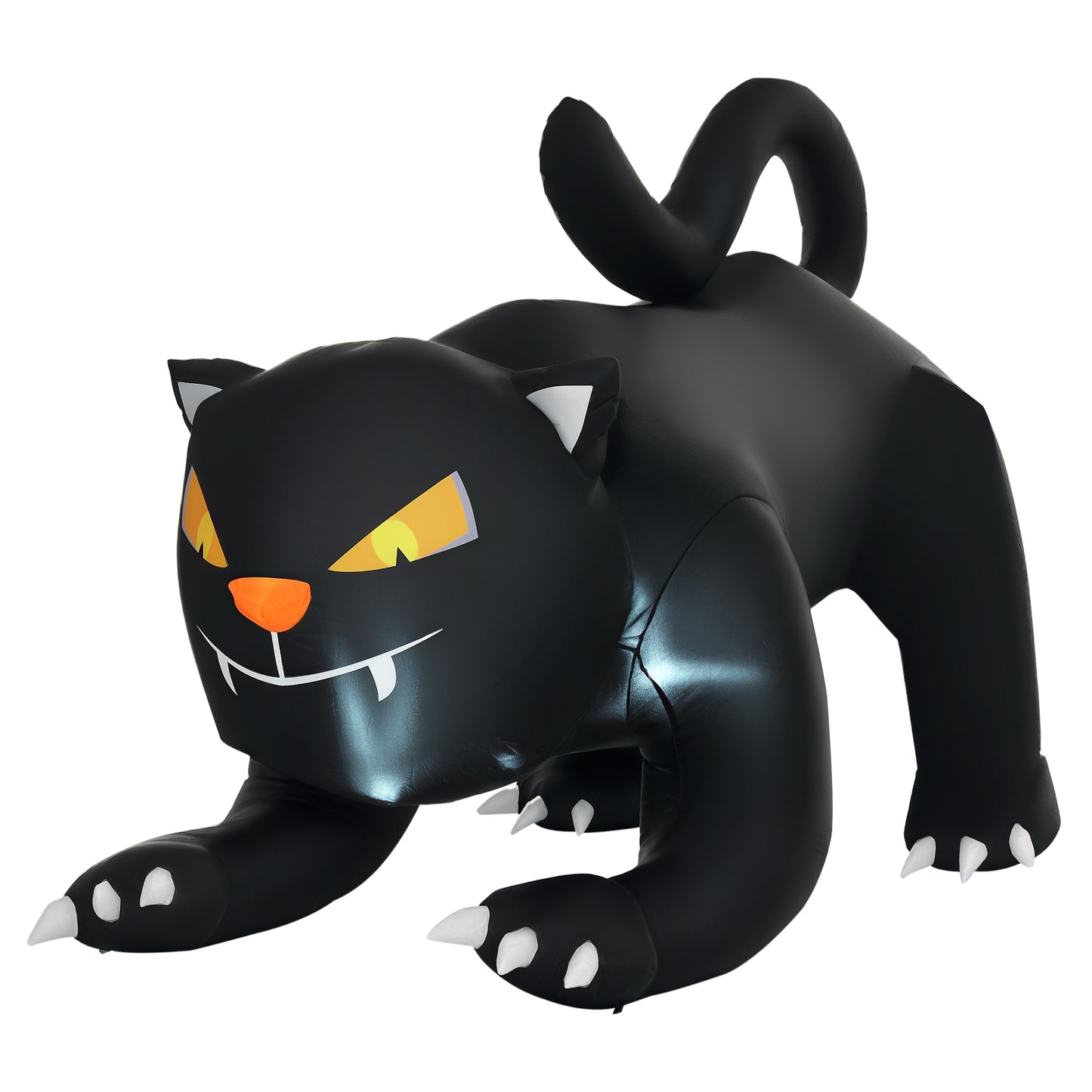 HOMCOM 4Ft Tall Halloween Inflatable Black Cat Airblown Outdoor Yard Decoration Holiday Garden Decor
