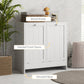 kleankin Tilt-Out Laundry Storage Cabinet, Modern Laundry Hamper with 2 Compartments for Bathroom Washroom, White