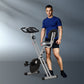 Soozier Foldable Indoor Stationary Bike with 8 Levels of Magnetic Resistance, Exercise Bike for Cardio Workout, Red