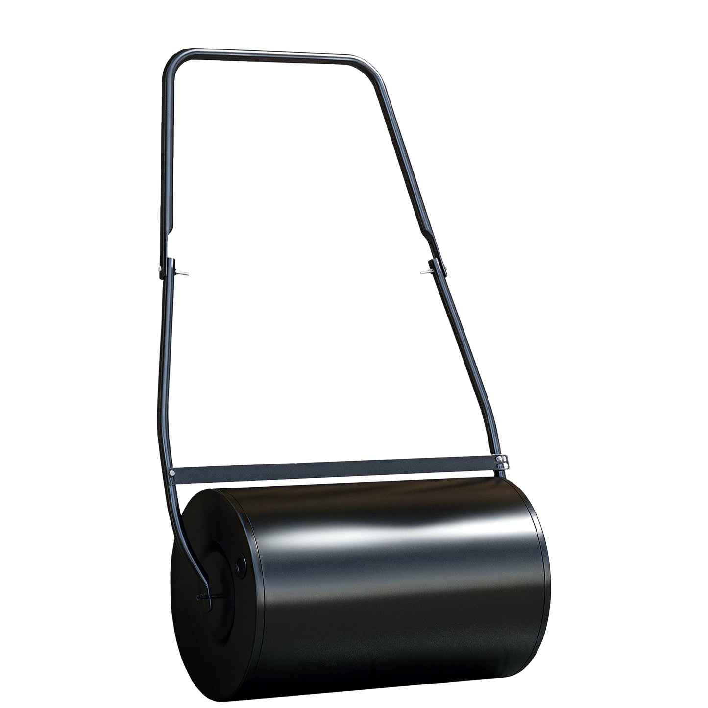 Outsunny 22" Push/Tow Behind Lawn Roller, Heavy Duty Sod Drum Roller Filled with 12 Gal Water/Sand, Grass Flattener for Yard, Patio, Park, Black