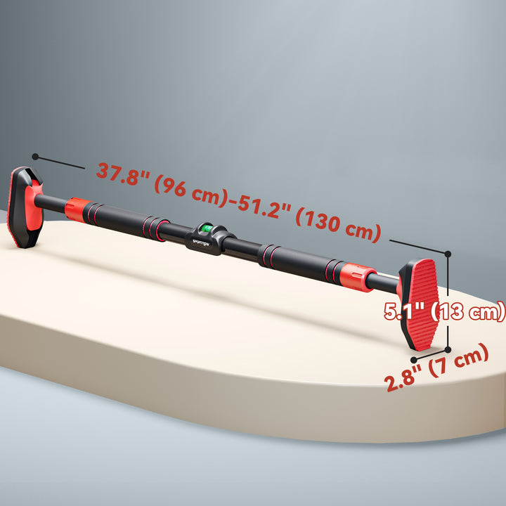 Soozier Pull Up Bar Doorway No Screws, Chin Up Bar with Level Metre, 37.8"-51.2" (96-130cm) Width Adjustable, Max Load 440lbs