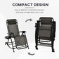 Outsunny 2 in 1 Adjustable Zero Gravity Reclining Lounge Chair Garden Recliner and Rocker Foldable Sun Lounger Napping Seat w/ Headrest & Tray Grey