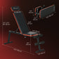 Soozier Adjustable Weight Bench, Foldable Workout Bench with Extended Head Protection, Flat or Incline