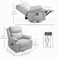 HOMCOM PU Leather Reclining Chair with Vibration Massage Recliner, Swivel Base, Rocking Function, Remote Control, Black