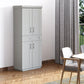 HOMCOM 72" Storage Cabinet, Freestanding Kitchen Pantry Cabinet with 4 Doors, Drawer and 3 Adjustable Shelves, White