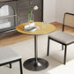 HOMCOM 27.6" Round Kitchen Table for 2, Modern Small Dining Table with Wood Veneer, Steel Base for Dining Room, Natural