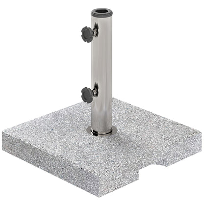 Outsunny Square Patio Umbrella Base, Outdoor Umbrella Stand with Handles 2 Adjustable Knobs, Heavy Duty Patio Umbrella Stand for Garden Deck Poolside, Grey