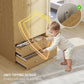 HOMCOM Modern Wardrobe Closet Armoire with 2 Drawers and Hanging Rod, Clothes Storage Organizer for Bedroom, Natural Wood