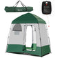 Outsunny Outdoor Portable Pop Up Shower Tent Changing Tent Privacy Enclosure with 2 Rooms, Shower Bag, Floor for Camping, Black