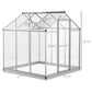 Outsunny 6' x 10' x 6.4' Walk-in Garden Greenhouse Polycarbonate Panels Plants Flower Growth Shed Cold Frame Outdoor Portable Warm House Aluminum Frame, Silver