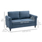 HOMCOM Vintage Loveseat, Upholstered Love Seat Furniture, Chenille-feel Fabric 2 Seater Sofa Couch with Rolled Arms, Gourd-Shaped Rubber Wood Legs for Living Room, Dark Grey