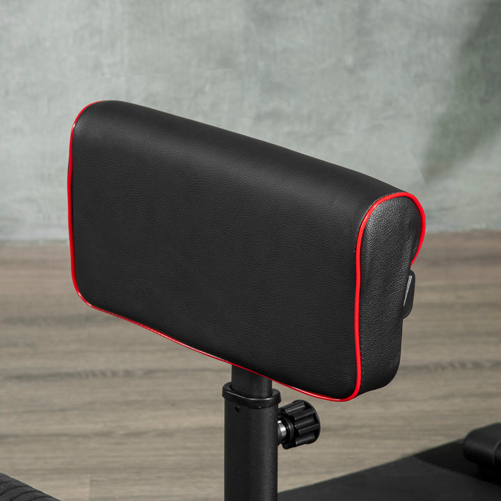 Soozier Sissy Squat Machine, Leg Workout Equipment with Adjustable Pad, Rollers and Non-slip Foot Plate for Home Gym Fitness