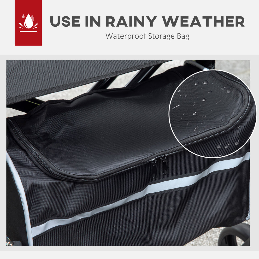 HOMCOM Rollator Walker with Seat, Folding Rolling Walker with 8" Wheels, Walker for Seniors with Adjustable Height, Red