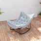 Outsunny Oversized Rattan Patio Egg Chair, Outdoor Rocking Chair with Padded Cushion for Indoor, Porch, Dark Grey